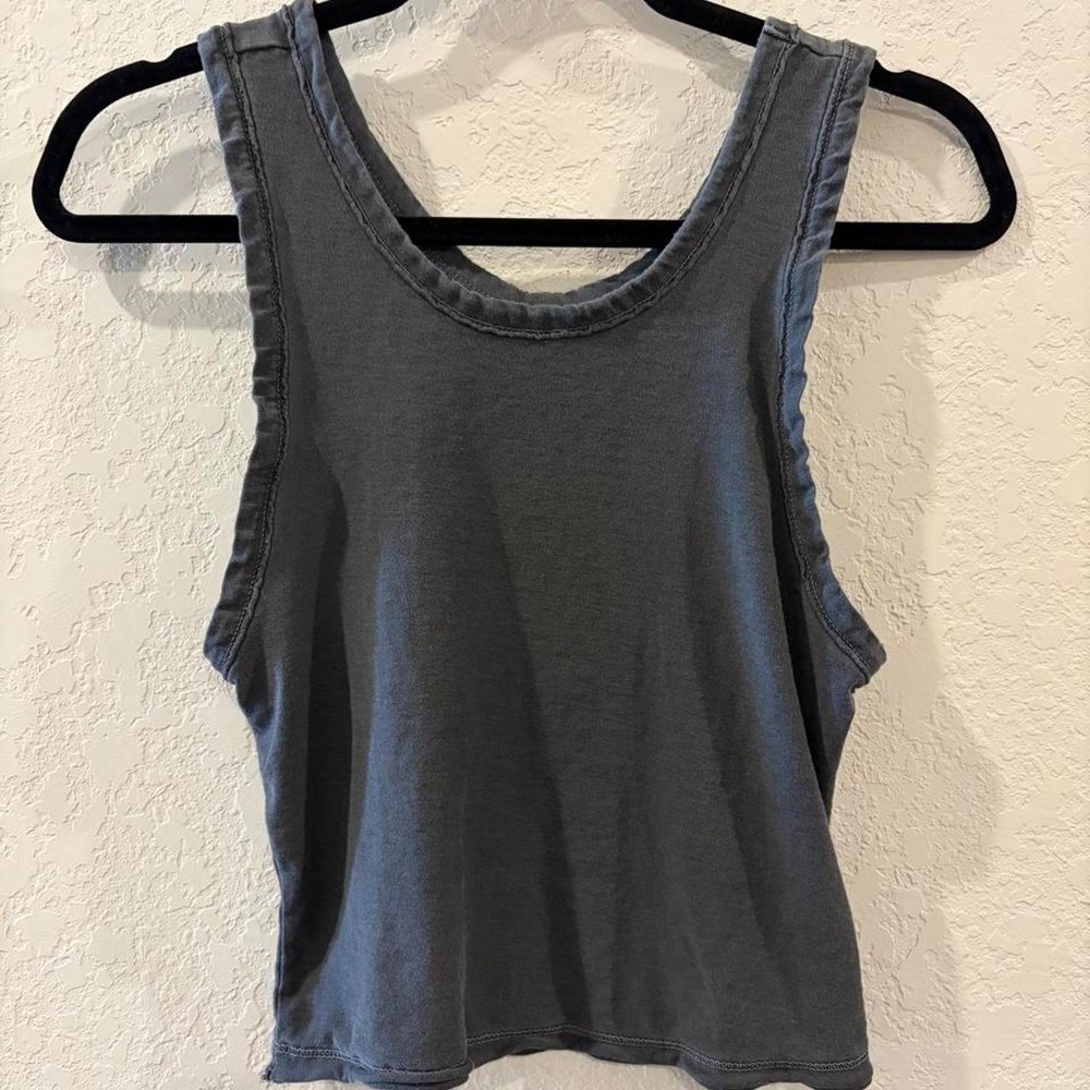 Free People Black Tank Top with Ruffle detail